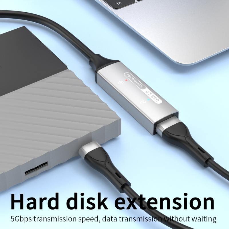 PremiumCord USB 3.2 opakovací a predlžovací kábel samec - samica, 5Gbps hliník 10 m
