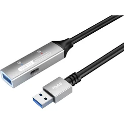 PremiumCord USB 3.2 opakovací a predlžovací kábel samec - samica, 5Gbps hliník 10 m