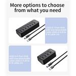 PremiumCord USB 3.2 Superspeed HUB 4-portový s vypínači portů