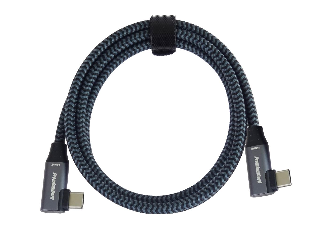 PremiumCord USB-C 2x zahnutý kabel