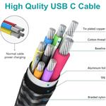 PremiumCord USB-C 2x zahnutý kabel ( USB 3.2 GEN 2x2, 5A, 100W, 20Gbit/s ) bavlněný oplet, 1m