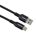 PremiumCord USB-C na USB 3.0 A (USB 3.2 generácie 1, 3A, 5Gbit/s) bavlnené opletenie a hliníkové konektory 2 m