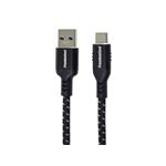 PremiumCord USB-C na USB 3.0 A (USB 3.2 generácie 1, 3A, 5Gbit/s) bavlnené opletenie a hliníkové konektory 2 m
