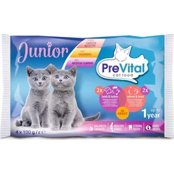 Prevital kočka Junior jehně, krůta, losos a pstruh, kapsička 4x 100 g (4 pack) 