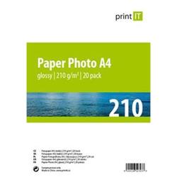 PRINT IT Paper Photo A4 210 g/m2 Glossy 20pck/BAL PI-85 - Spotřební materiál