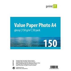 PRINT IT Value Paper Photo A4 150 g/m2 Glossy 50pck/BAL PI-93 - Spotřební materiál