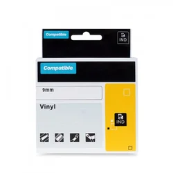 PRINTLINE kompatibilní páska s DYMO 18443, 9mm, 5.5m, černý tisk/bílý podkl.,RHINO vinyl. PLTD46 - Pásky a štítky
