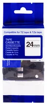 PRINTLINE kompatibilný páska s Brother TZE-252, 24mm, červený tlač/biely podklad PLTB42