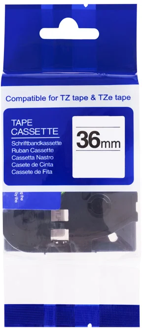 PRINTLINE kompatibilný páska s Brother TZE-FX261,36mm, čierna tlač/biela podklad, flexibilný PLTB74