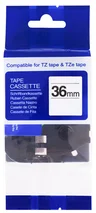 PRINTLINE kompatibilný páska s Brother TZE-FX261,36mm, čierna tlač/biela podklad, flexibilný PLTB74