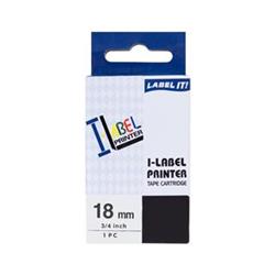 PRINTLINE kompatibilný páska s Casio XR-18RD1 18mm, 8m, čierny tlač/červená podkl. PLTC09