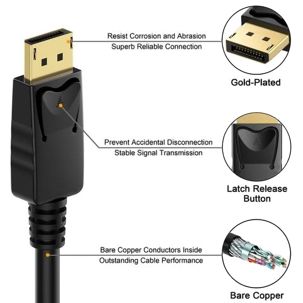 Pripojovací kábel PremiumCord DisplayPort 1.2 M/M, pozlátené konektory, 3 m