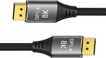 Pripojovací kábel PremiumCord DisplayPort 1.4 32,4 Gbit/s, rozlíšenie 8K, kovové a pozlátené konektory, 1,5 m