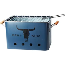 PROGARDEN Prenosný gril na drevené uhlie GRILL KING 43 x 20 cm modrý KO-C83000120