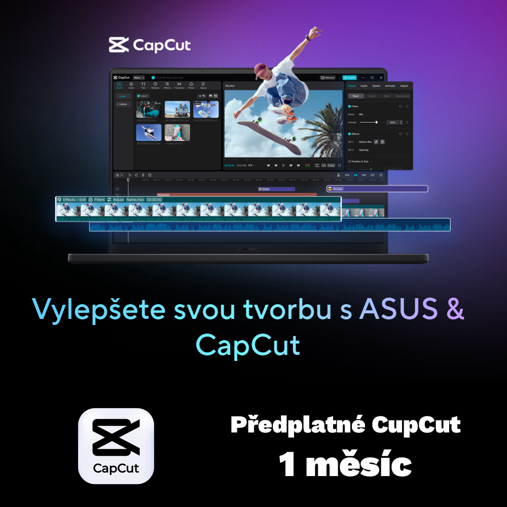 PROMO ASUS CapCut na 1 měsíc