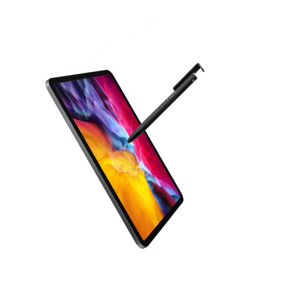 Propiska 3v1 se stylusem a stojánkem FIXED Pen, antibakteriální povrch, hliníkové tělo, černá