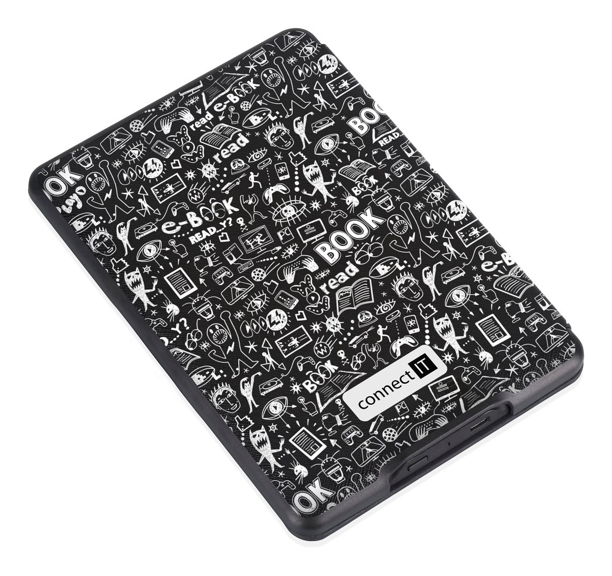Puzdro Connect IT Doodle pre Amazon Kindle Paperwhite 4 (2018), čierne