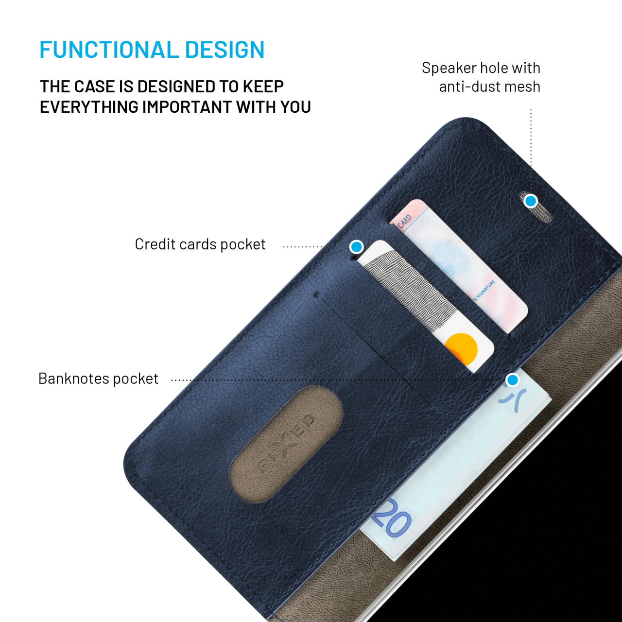 Puzdro typu kniha FIXED Opus pre Samsung Galaxy A36 5G/A56 5G, modré