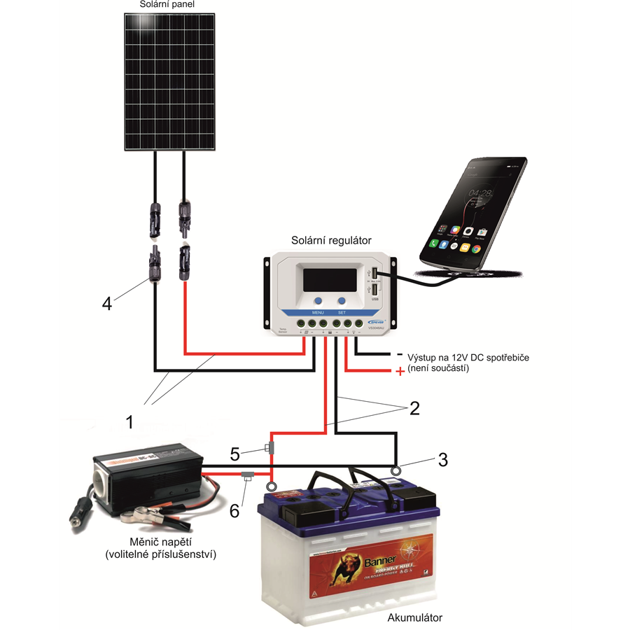 PWM solárny regulátor EPever 30A 12/24V s LCD displejom série VS