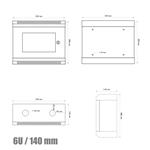 RACK DATACOM 10" 6U/140 mm (sklo) čierny