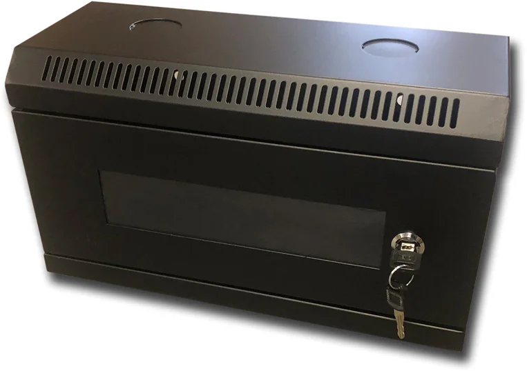 RACK DATACOM 10" nástenný rack 4U/140 mm (sklo) čierny
