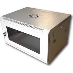 RACK DATACOM 19" nástěnný rozvaděč jednodílný 6U/450mm šedý