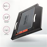 Rám AXAGON RSS-CD09 pre 2,5" SSD/HDD pre slot DVD, 9,5 mm, LED, hliník