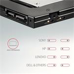 Rám AXAGON RSS-CD09 pre 2,5" SSD/HDD pre slot DVD, 9,5 mm, LED, hliník