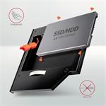 Rám AXAGON RSS-CD09 pre 2,5" SSD/HDD v slote DVD, 9,5 mm, LED, hliník