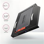Rám AXAGON RSS-CD12 pre 2,5" SSD/HDD v slote DVD, 12,7 mm, LED, hliník