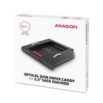 Rám AXAGON RSS-CD12 pre 2,5" SSD/HDD v slote DVD, 12,7 mm, LED, hliník