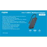 Rapoo UCM-2001 4-v-1 multiportový adaptér USB-C
