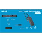 Rapoo UCM-2001 4-v-1 multiportový adaptér USB-C