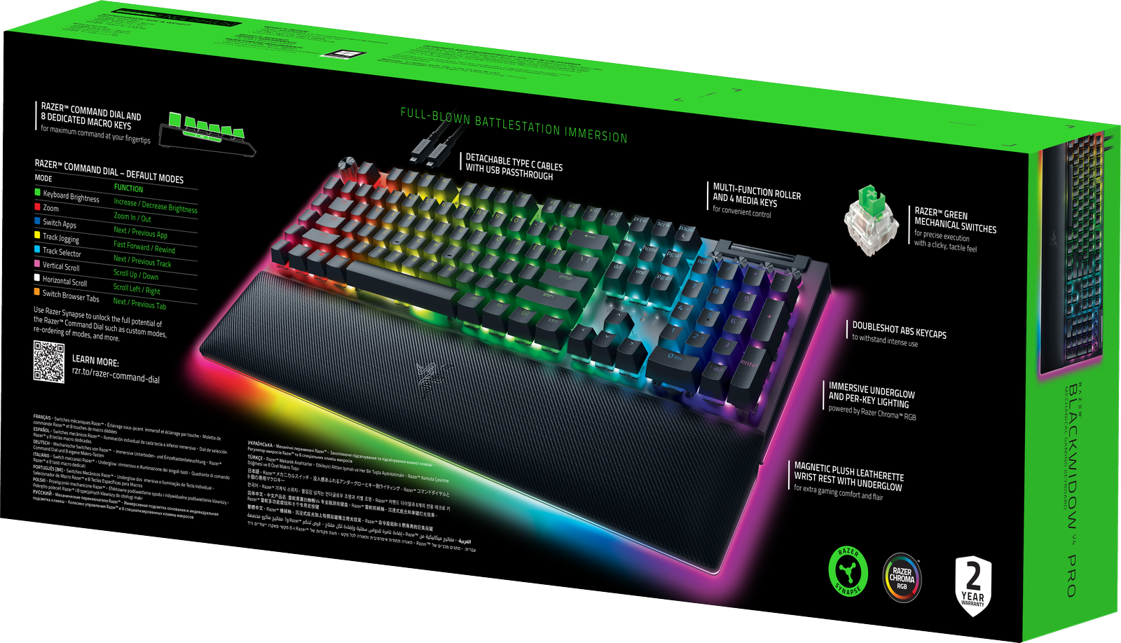 Razer BlackWidow V4 Pro (Green Switch), US