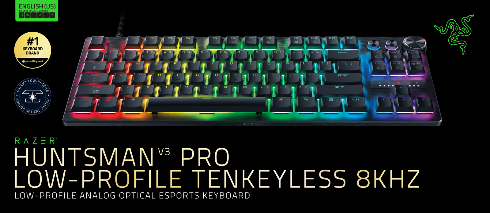 Razer Huntsman V3 Pro Low-profile Tenkeyless 8KHz - US Layout