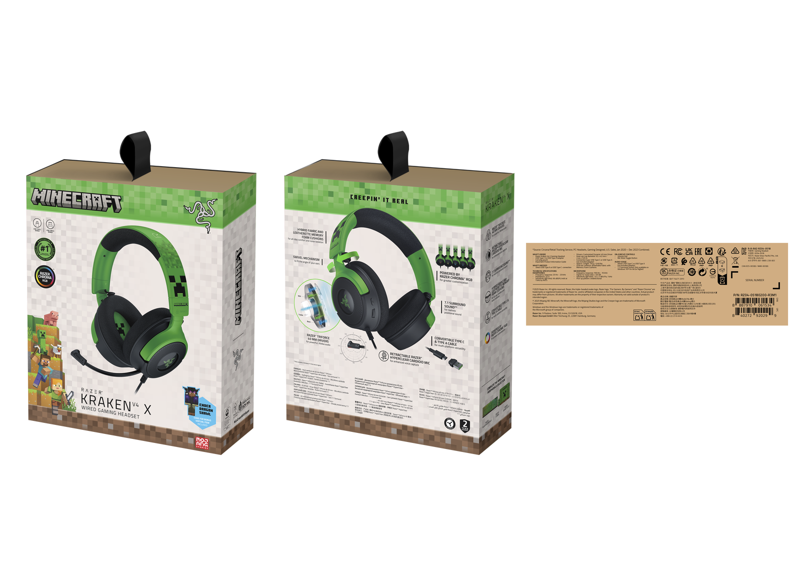 Razer Kraken V4 X - Minecraft Ed.