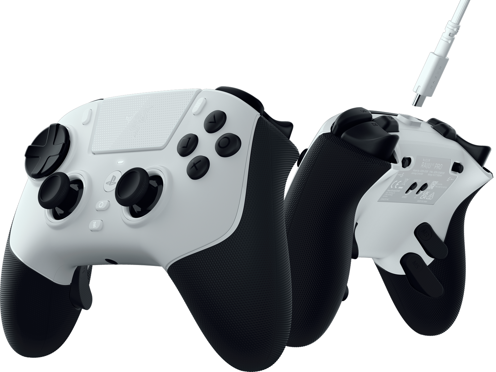 Razer Raiju V3 Pro pre PS5 a PC - biely