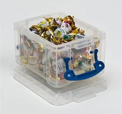 Really Useful Box, plastový, s víkem, 0,14 l, průhledný