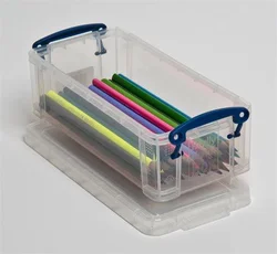 Really Useful Box, plastový, s víkem, 0,9 l, průhledný