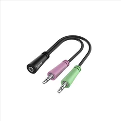 Redukcia pre náhlavnú súpravu Hama 3,5 mm jack 4-pólová. na 2x jack vidlicu (200351)