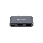 Replikátor portov CANYON DS-1, 3v1, pre Apple Macbook s Thunderbolt 3 (USB-C 100 W)