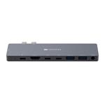 Replikátor portov CANYON DS-8, 8v1, pre Apple Macbook s Thunderbolt 3 (USB-C 87W),1Type C PD87W+2Type C data+2HDMI