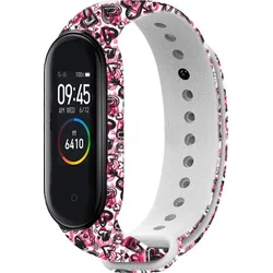 RhinoTech řemínek pro Xiaomi Mi Band 3 / 4, bílá - motiv láska