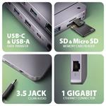 Rozbočovač AXAGON HMC-12GM2 USB-C 10Gbps GEN2COMBO 12v1