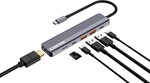 Rozbočovač CANYON DS-17 6v1 4k USB-C sivý