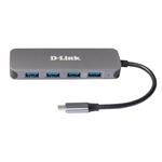 Rozbočovač D-Link USB-C na 4 porty USB 3.0 s funkciou Power Delivery (DUB-2340)