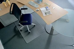 RS OFFICE Roll-o-Grip, na tvrdé podlahové krytiny, tvar E, 150x120 cm