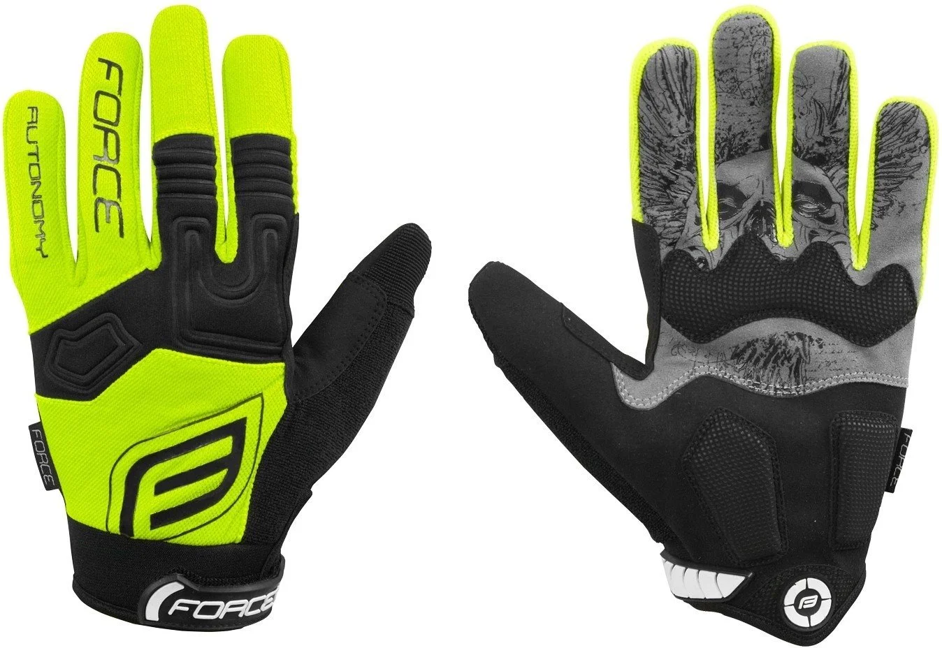 Rukavice FORCE MTB AUTONOMY, fluo veľkosť M