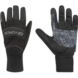 Rukavice FORCE WINDSTER SPRING, čierne veľkosť 3XL