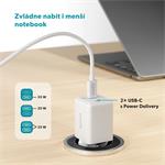 Rýchla nabíjačka Epico UltraBoost GaN 35W Power EA35 + 1,2 m kábel USB-C - biela